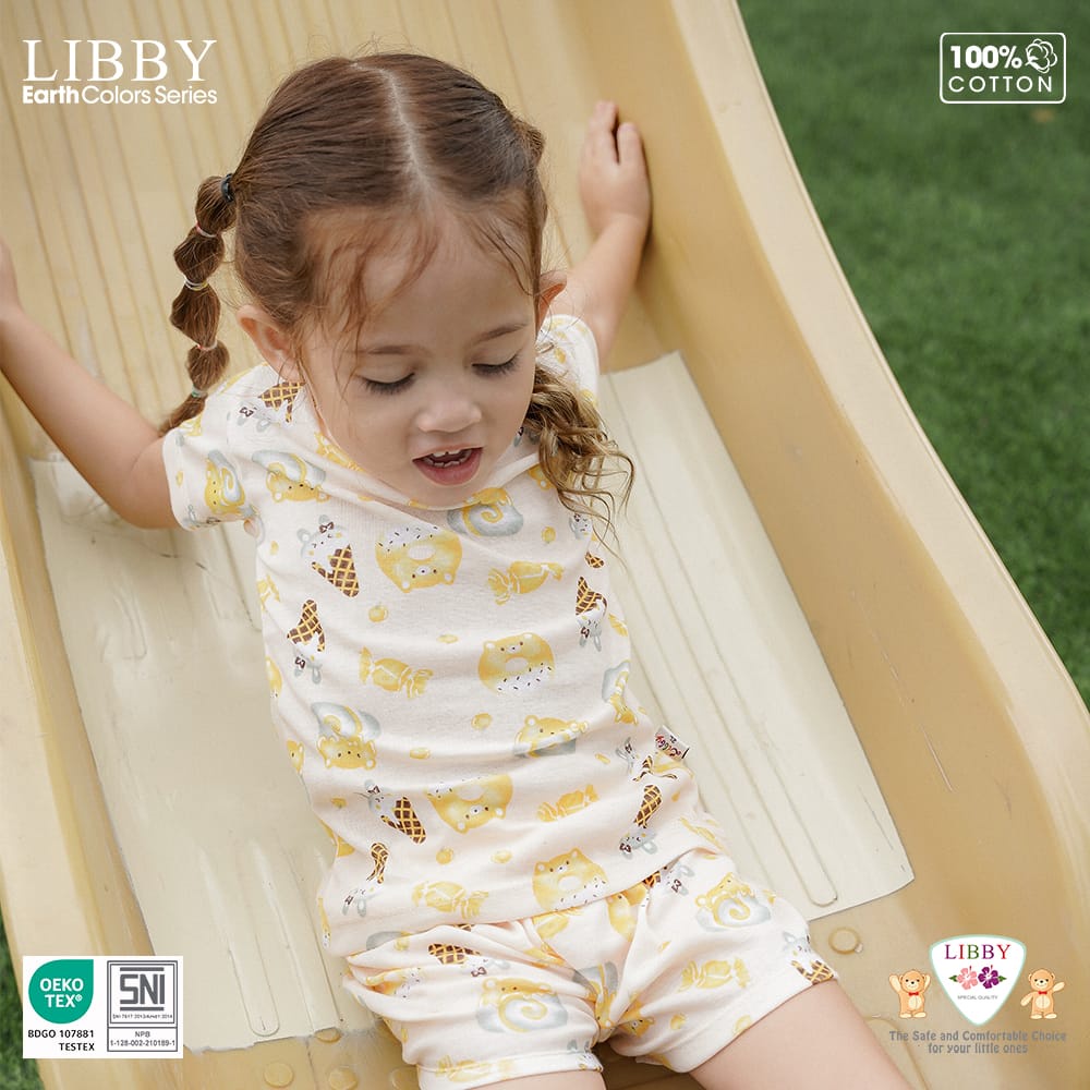 Setelan Oblong LIBBY TIPIS Pendek Cotton NB-XXL Happy Farm Pakaian Bayi Libby / Setelan Boy and Girl Libby CBKS