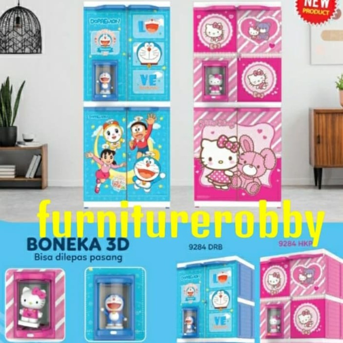 lemari plastik Hello Kitty & doraemon