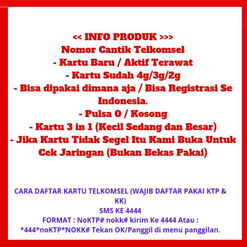 Nomor Cantik Simpati 4g Telkomsel 7008