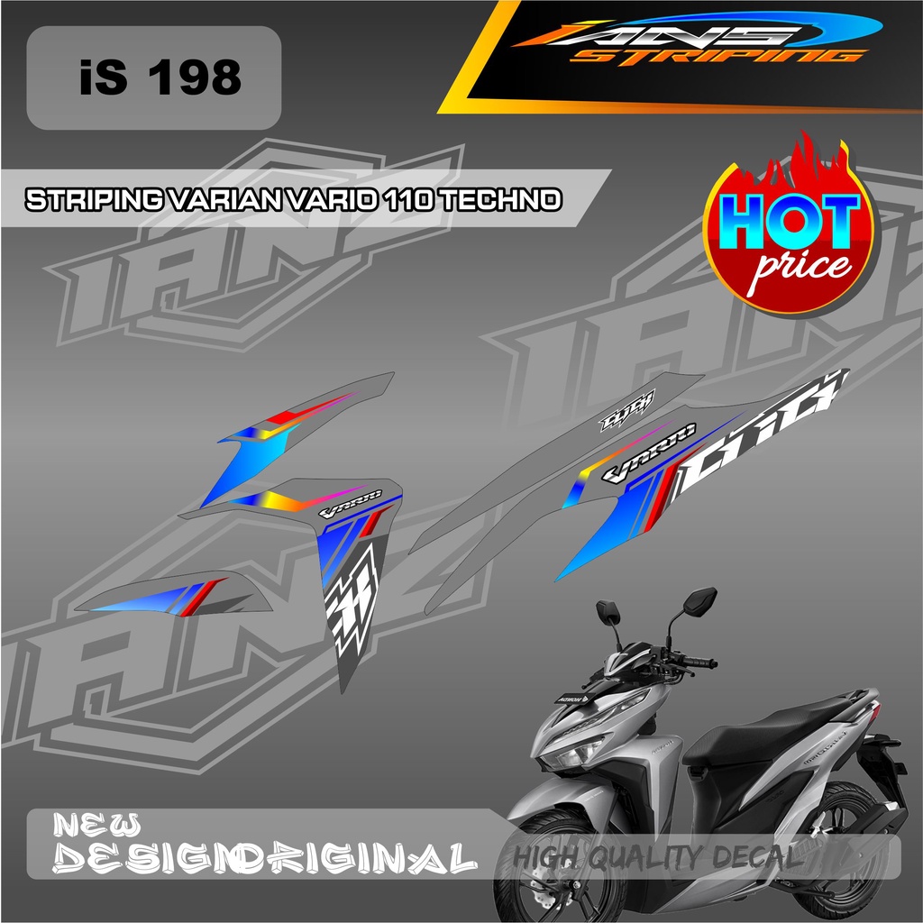 TERBARU STRIPING DECAL VARIO TECHNO SIMPEL  / STIKER LIST HONDA VARIO TECHNO 110 OLD CUSTOM VARIAN  / DECAL KERETA VARIO SEMI FULL BODY  IS198