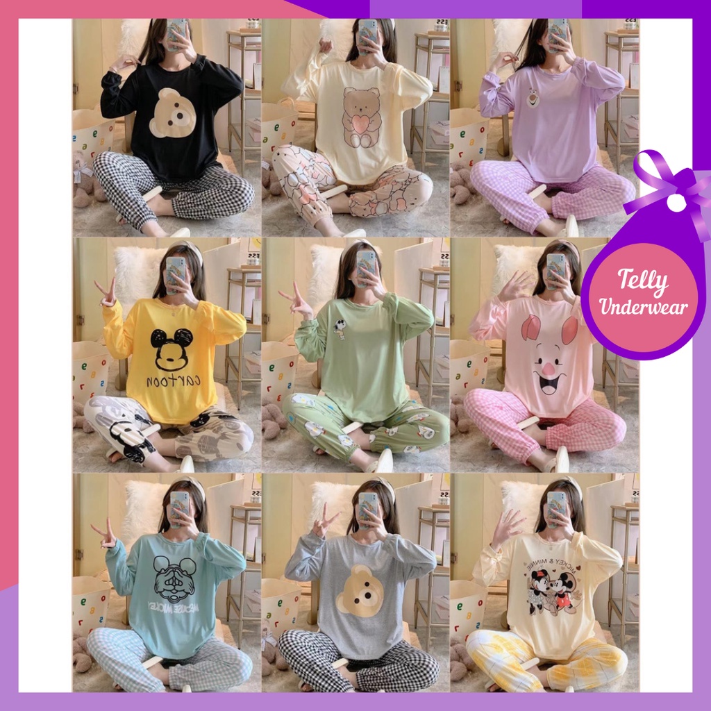 TELLY ➡️ 378 Setelan Wanita Import Joger | Setelan Baju Tidur Wanita | Piyama Wanita