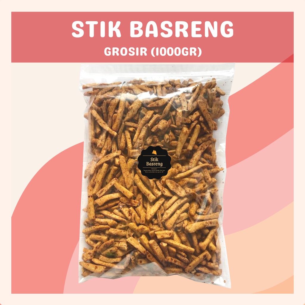 [DELISH SNACKS] Stik Basreng Pedas (Grosir) 1000gr / Snack Cemilan Camilan Grosir Grosiran Kiloan 1kg / Basreng Enak Gurih Pedes