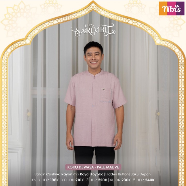 Sarimbit Nibras IFFA Pale Mauve Terbaru / Fashion Muslim Gamis Koko Sarimbit Couple Nibras Terbaru 2023