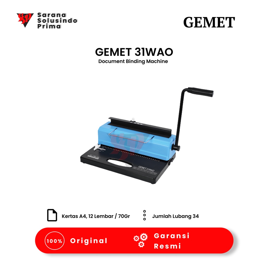 

Mesin Jilid Dokumen Spiral Kawat | GEMET 31 WA | Mesin Binding GEMET 31WA