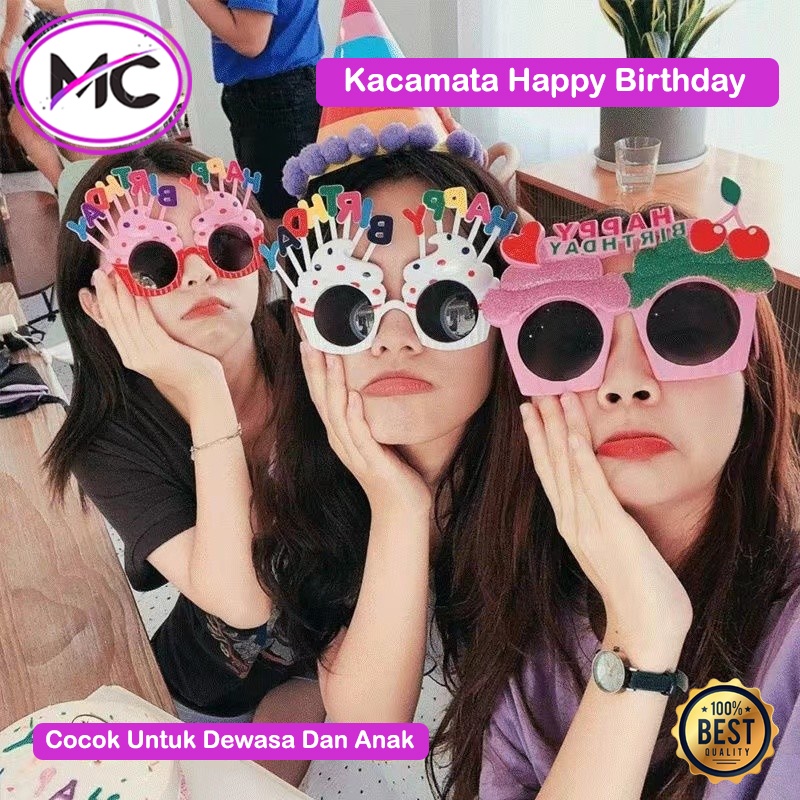 Kacamata Pesta Ulang Tahun Lucu Kaca Mata Dewasa Anak Unik Bentuk Happy Birthday