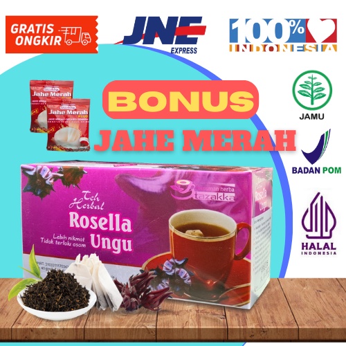 

Teh Bunga Rosella tazakka Untuk Diet Sehat Antioksidan Pelangsing Badan Cepat dan Aman Isi 20 Kantung Celup Halal Orginal
