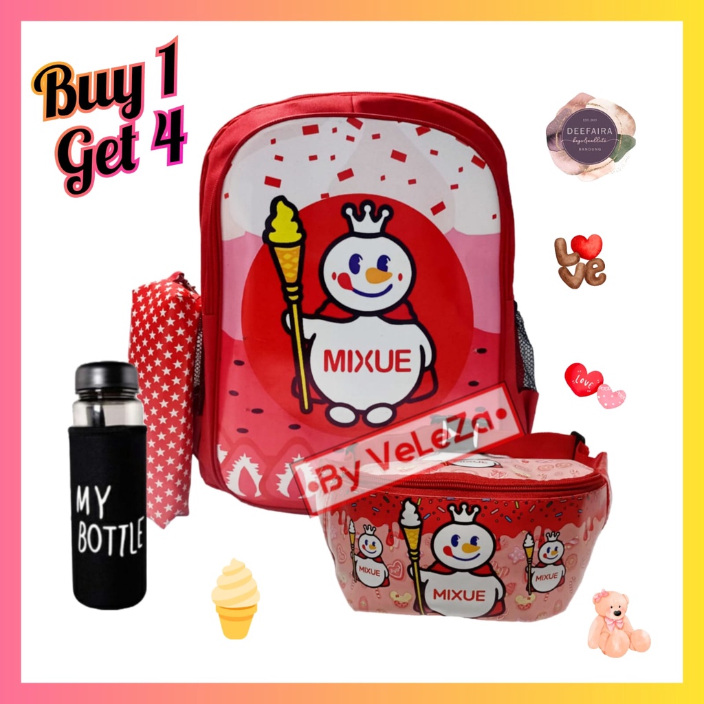 Tas Ransel Anak Perempuan Model Mx33 Gratis Botol Minum Lucu Untuk Tk Paud Sd