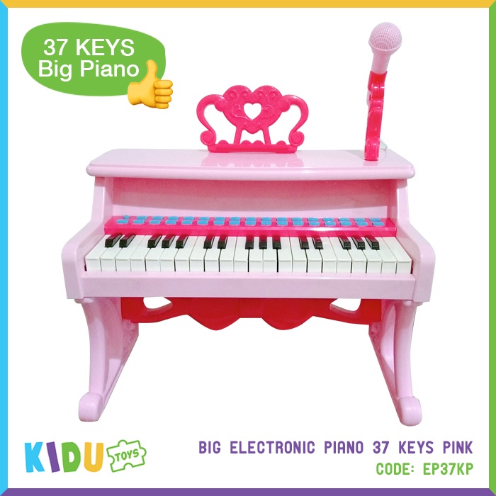 Mainan Anak Piano Karaoke Piano Electronic Piano 37 Keys Pink Kidu Toys