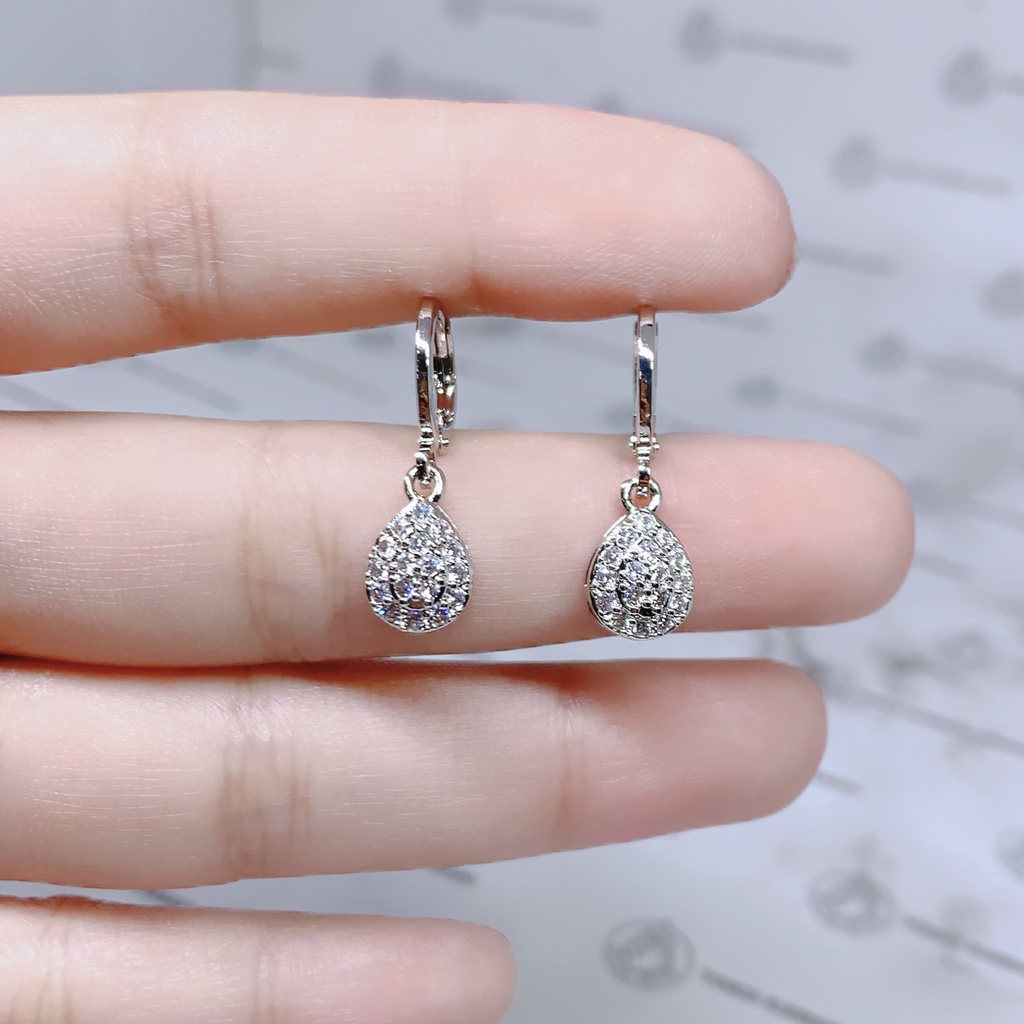 Anting Xuping Silver Perhiasan Fashion Wanita Model Permata Silang *23