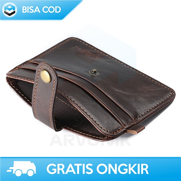 DOMPET KULIT DESAIN RAMPING WALLET PRIA TEMPAT PENYIMPANAN KARTU UANG