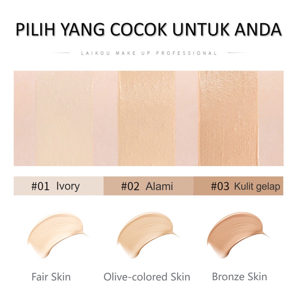 Liquid foundation BB cream Makeup face 40G Whitening Moisturizing cream Memutihkan kulit secara instan Alas bedak yang ramah kulit Riasan tahan lama 100% asli, asli【COD】【BPOM】