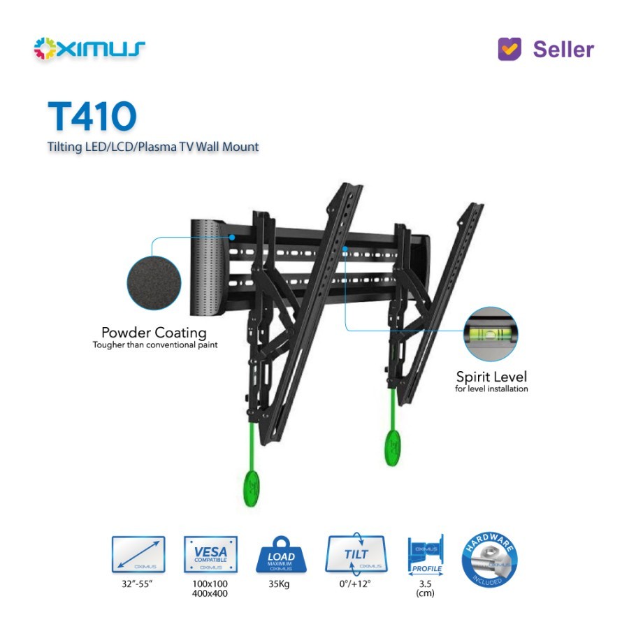 Bracket TV OXIMUS T410 Tilt LCD LED Monitor 32&quot; - 55&quot; Wall Mount