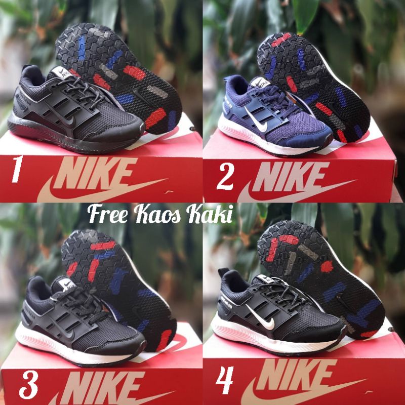 NIKE REV SIZE 33 - 37 SEPATU ANAK SNEAKERS SEKOLAH HITAM PUTIH MERAH