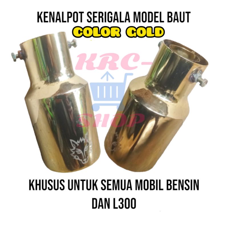 knalpot serigala warna kuning emas model baut