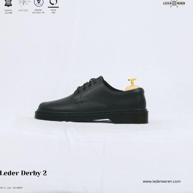 READY Lederweren - Leder Derby 2 Black - Sepatu Kulit Formal Pria
