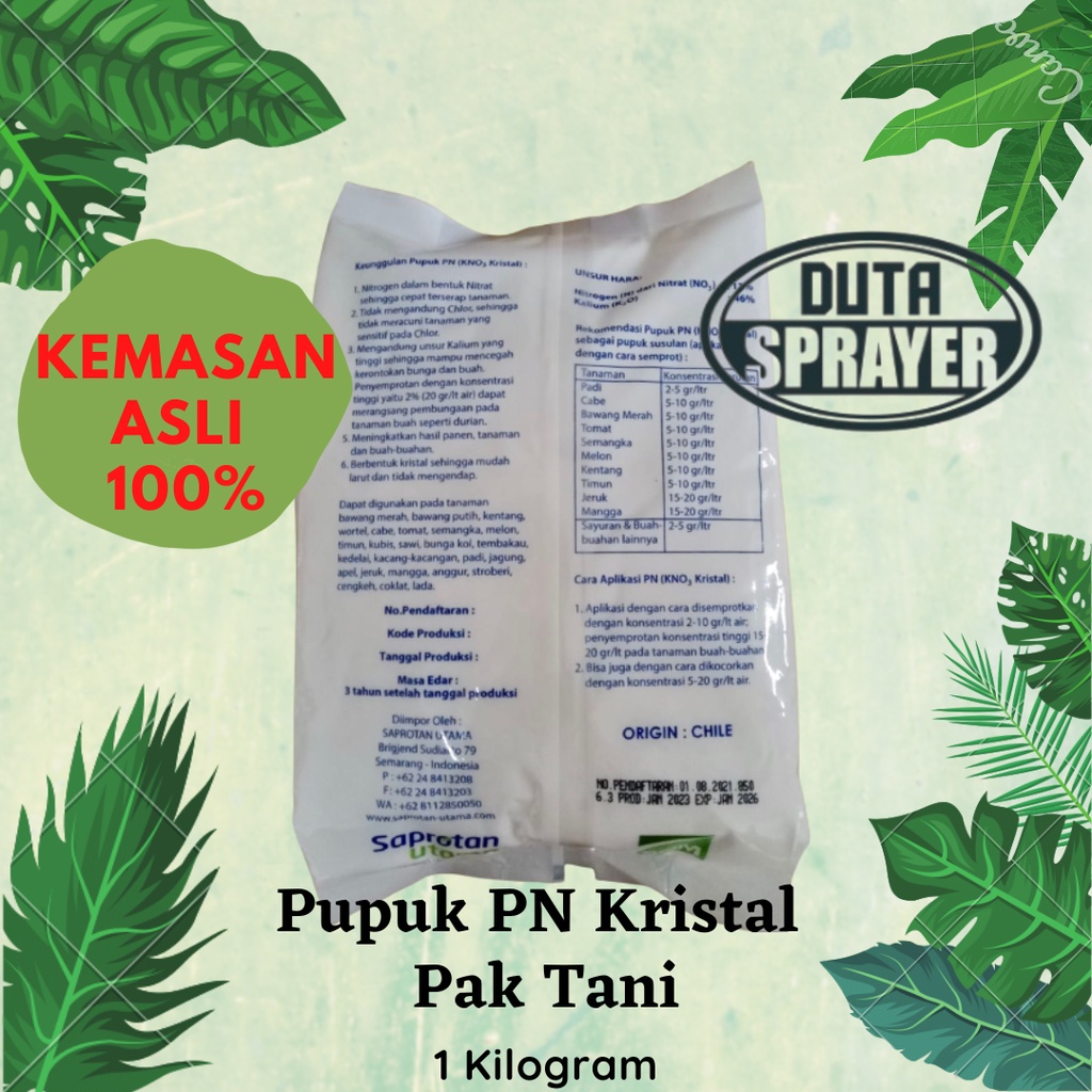 Pupuk PN Kristal KNO3 Pak Tani 1 kg - Kemasan Pabrik 1kg