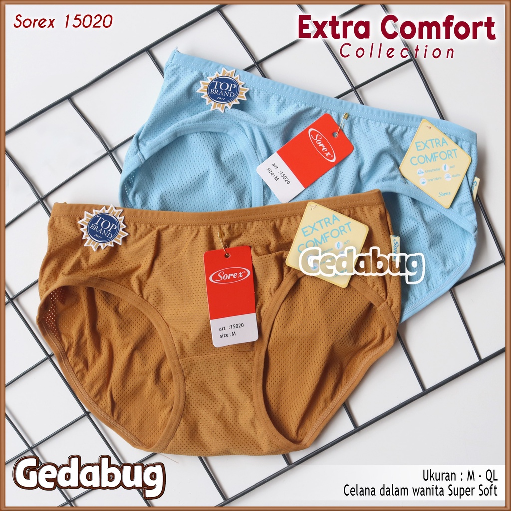 CD Wanita Sorex 15020 Extra Comfort | Celana dalam wanita Super Soft Berpori | Gedabug