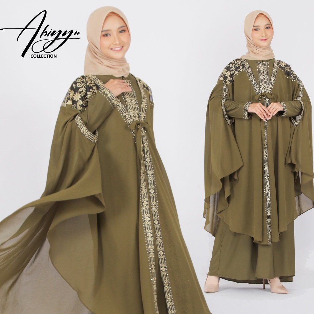 Abiyyuco TA9013 | Gamis Abaya Turkey Busui Turki Hitam Mewah Turky Warna Warni Elegan Turkiy Terbaru