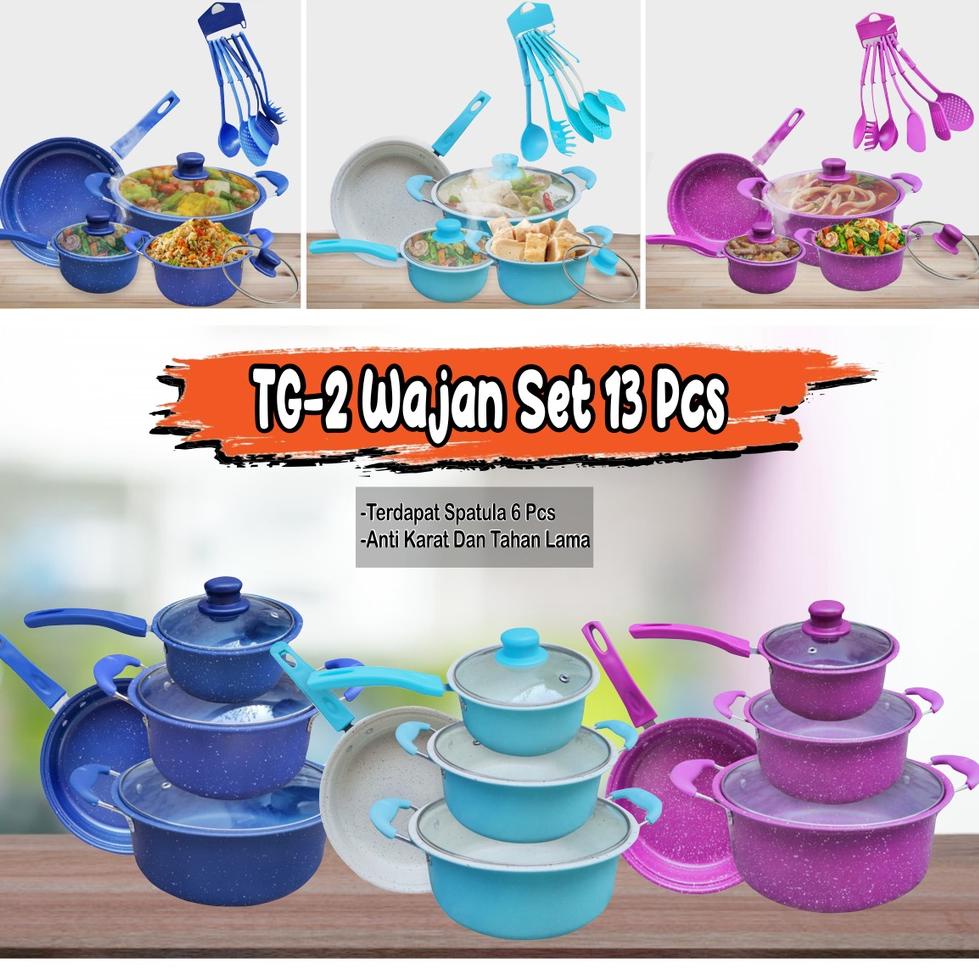 HARGA SPESIAL Panci Set Spatula Teflon All In One Teflon Panci Set Warna - Fantasidekorasi