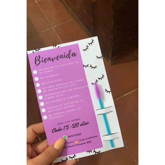 

Eyelash Care Card