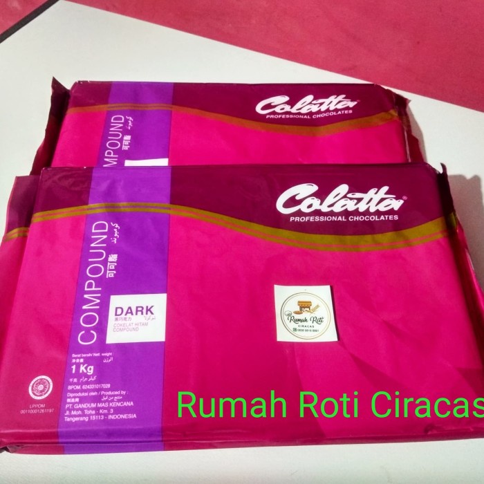 

COLATTA DARK CHOCOLATE 1KG COMPOUND COKLAT BATANG CHOCO BK ELMER TULIP