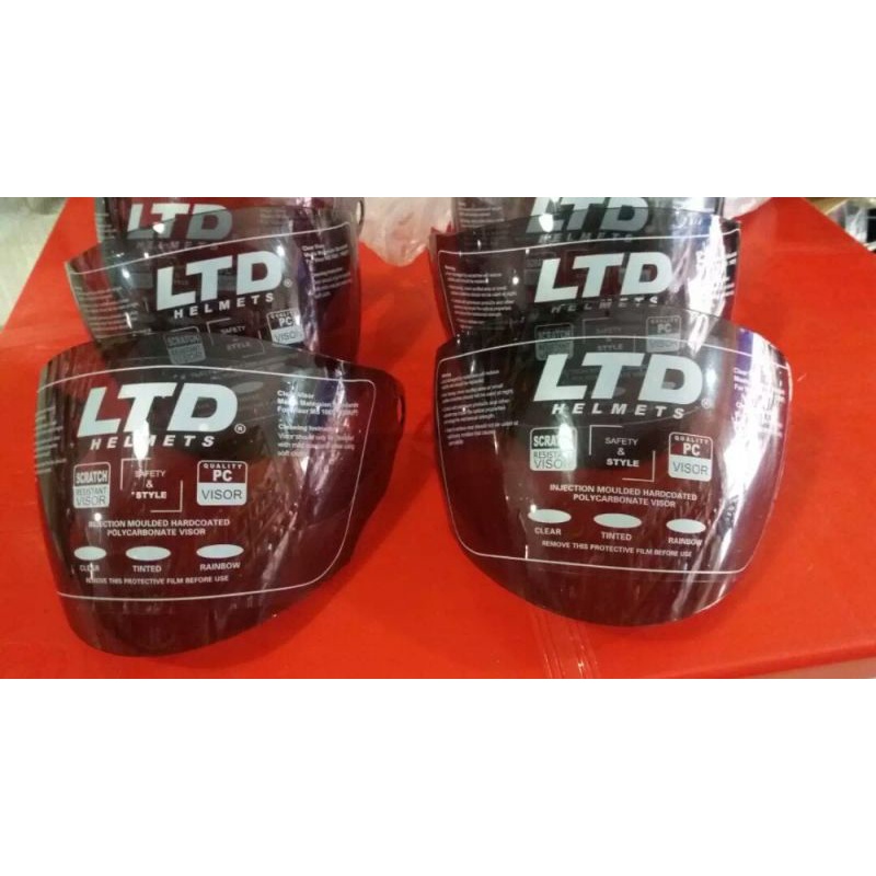 kaca helm LTD original hitam dan putih