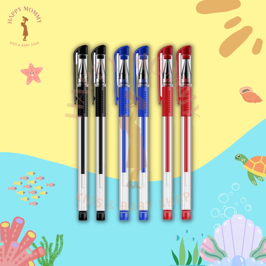 

Pulpen Pena Gel 0,5mm Standard Bolpoin Ballpoint Hitam Biru Merah Mimi
