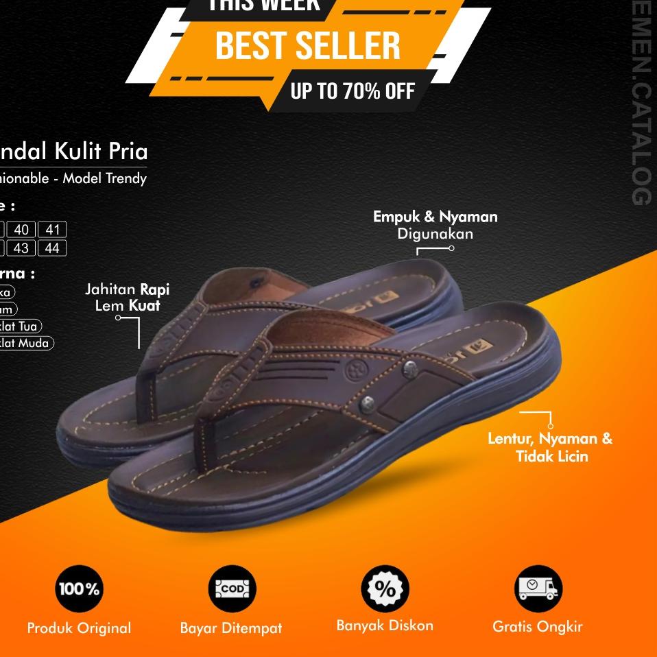 ➣ Sendal Pria Kulit asli Import Original S 20 Sandal Kasual Pria Sendal Kasual Pria Sandal japit ✼