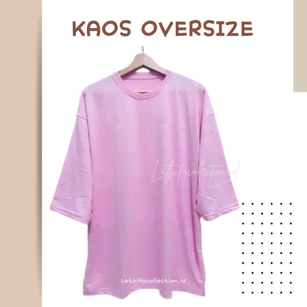 Kaos Oversize Top Hijab Wanita Basic Jumbo OOTD Basic Polos Lengan 7/8