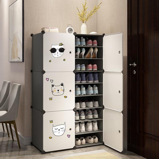 Lemari Rakit/Rak Sepatu Diy Portable Rak Plastik Premium Praktis Storwejixaa