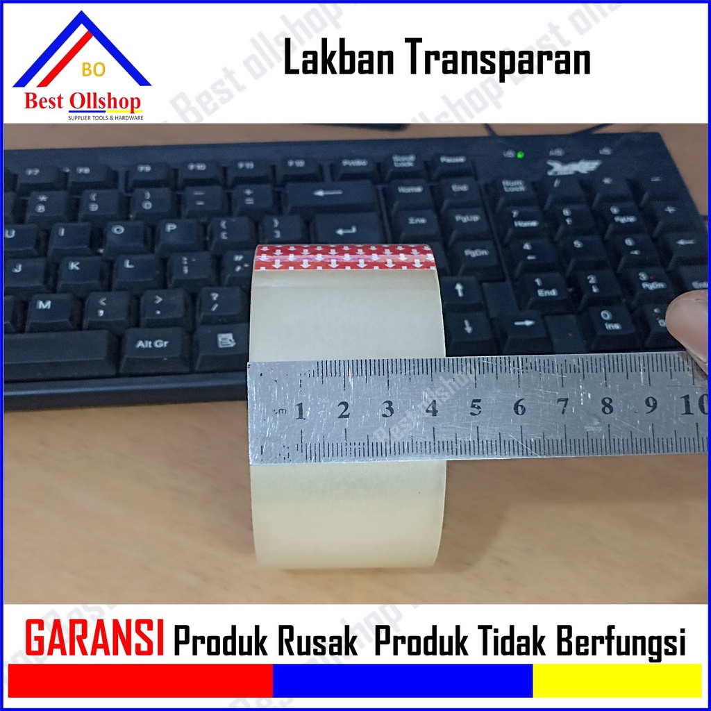 Lakban Bening 72 Yard 45 MM Selotip 2 Inch Tebal Murah / Solasi Plakban Transparan Clear 65 M