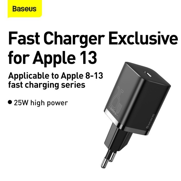 BASEUS Super Si Quick Charger 1C 25W EU CCSP02 - Hitam