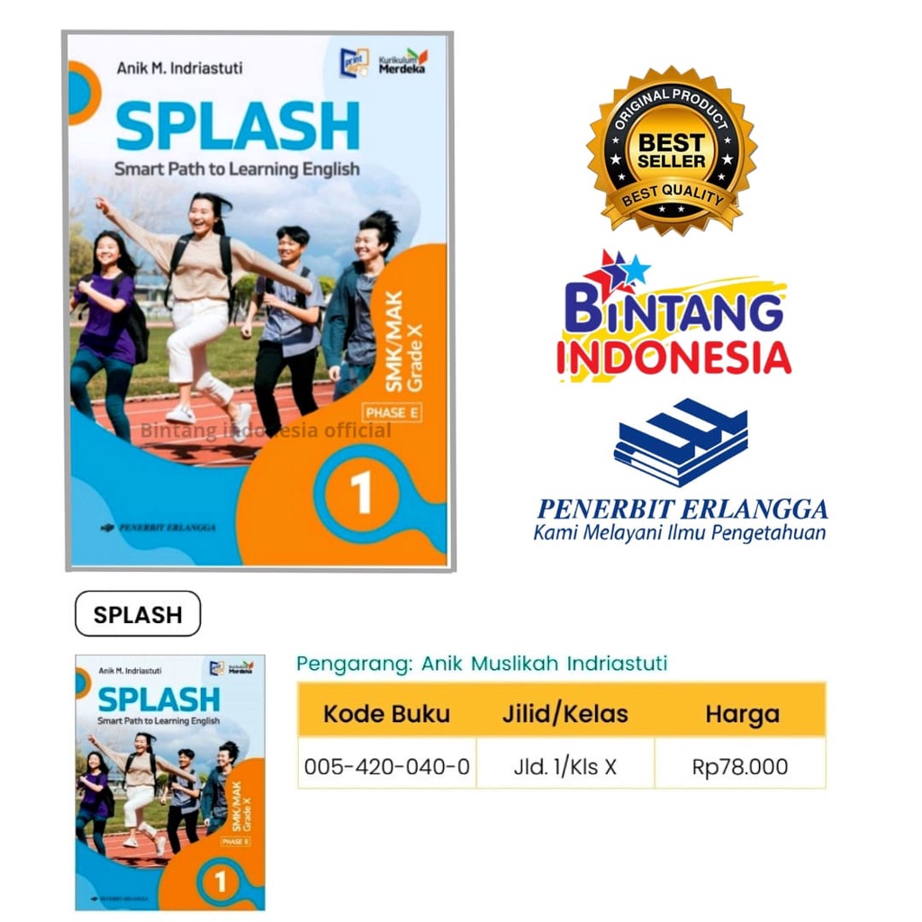 Splash - smart path to learning english kelas 1 SMK/MAK Kurikulum Merdeka erlangga