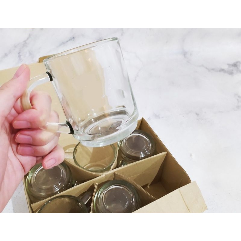 Gelas Kopi Kaca 1/2 Lusin Gelas Beling Kurir Instan