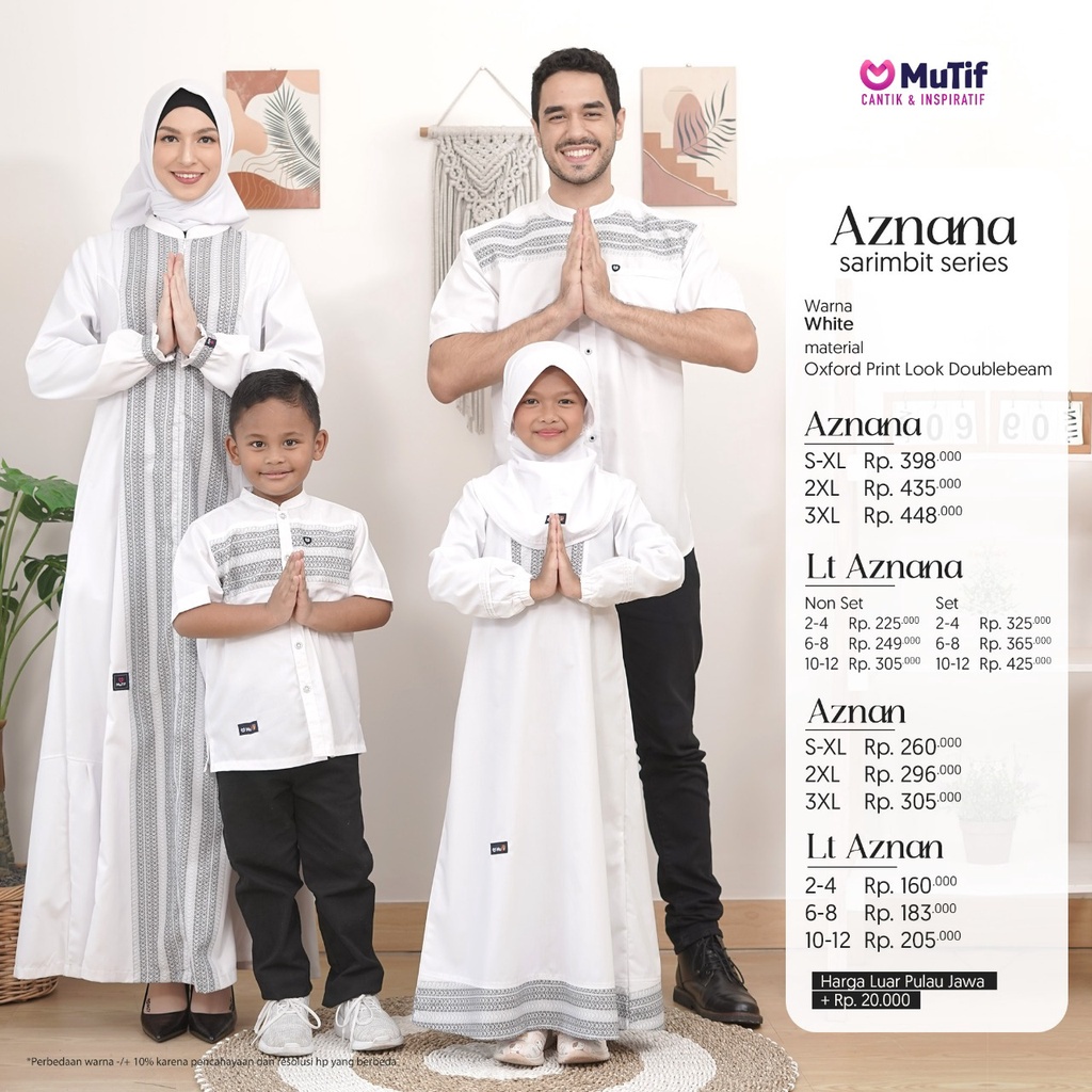SARIMBIT MUTIF 2023 AZNANA AZNAN/ GAMIS PUTIH MUTIF 2023 AZNANA/ KOKO PUTIH MUTIF 2023 AZNAN