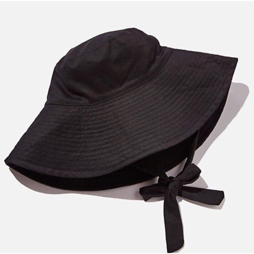 WIDE BUCKET HAT- bucket hat aksen tali/Bucket hat super lebar, dengan tali panjang bisa bayar di tempat