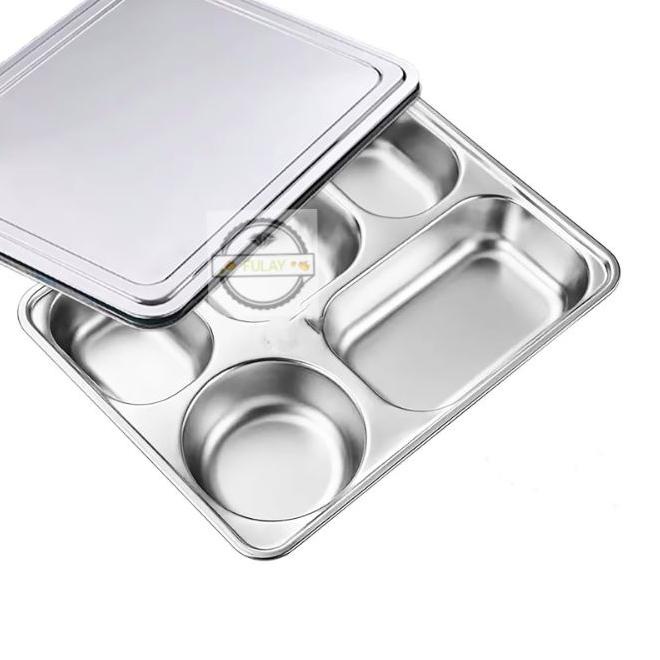 ➽ PIRING MAKAN 5 SEKAT 100% STAINLESS STEEL ☪