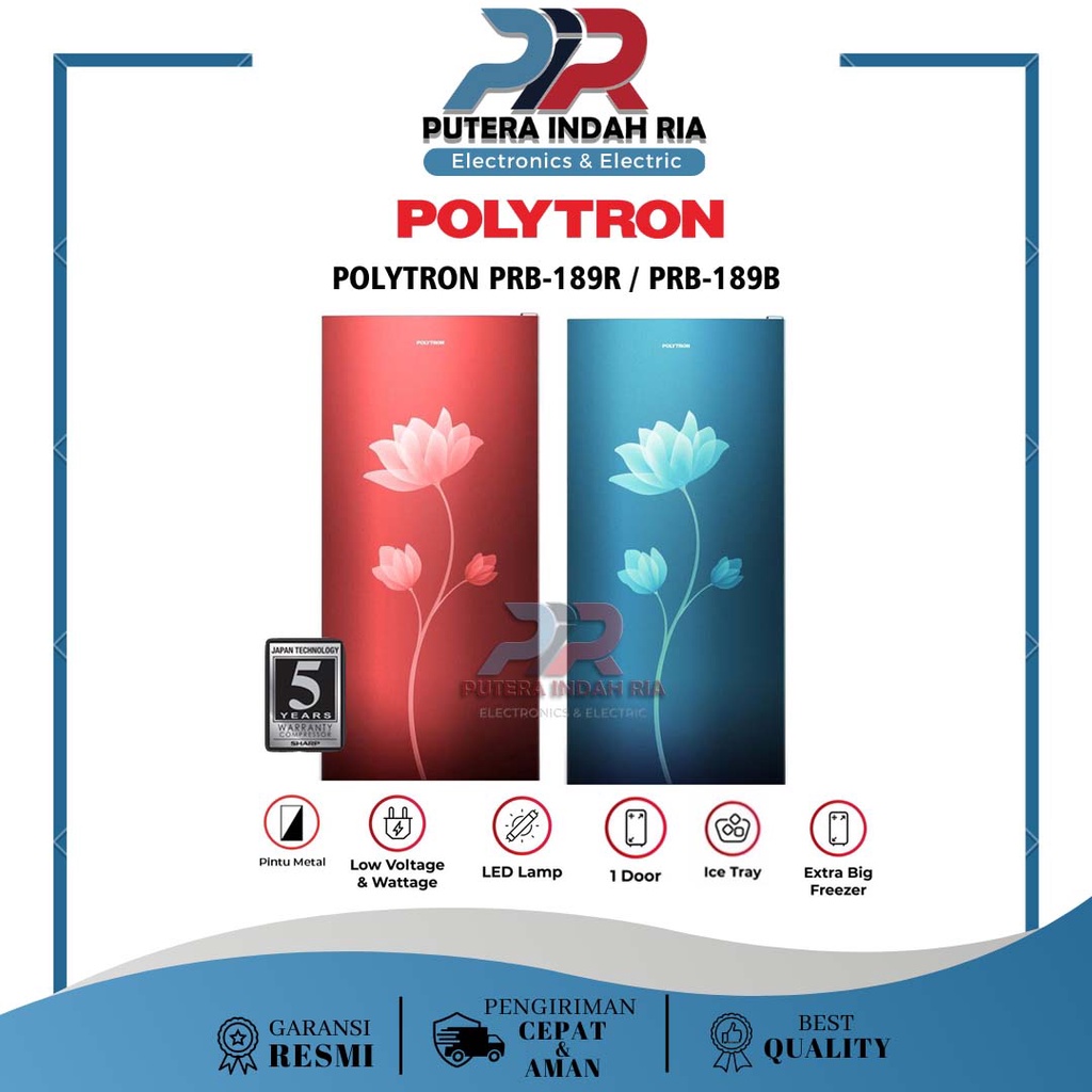 Kulkas 1 Pintu POLYTRON PRB-189R / PRB-189B