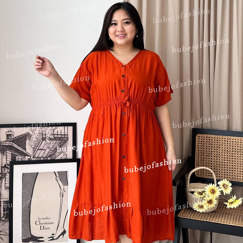 dress talia polos jumbo ld 130 friendly busui ada 3 kancing hidup