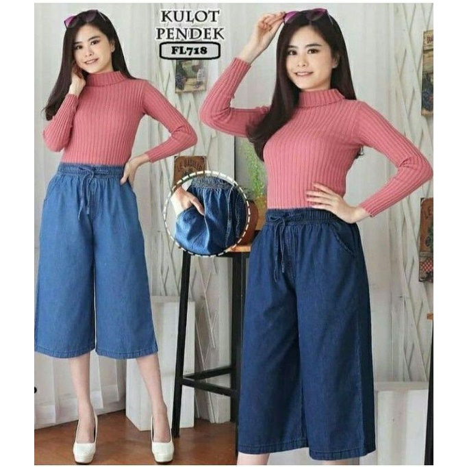 ( JB99 ) Celana Kulot Jeans 7/8 wanita/ kulot denim wanita