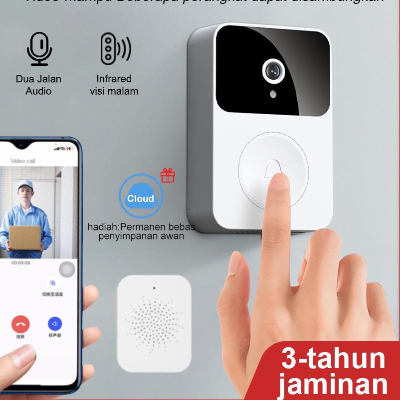 ✪ SINOVISION X9 Bel pintu kamera bel pintu WiFi nirkabel Bel Pintu untuk Rumah Bel Pintu Nirkabel Pe
