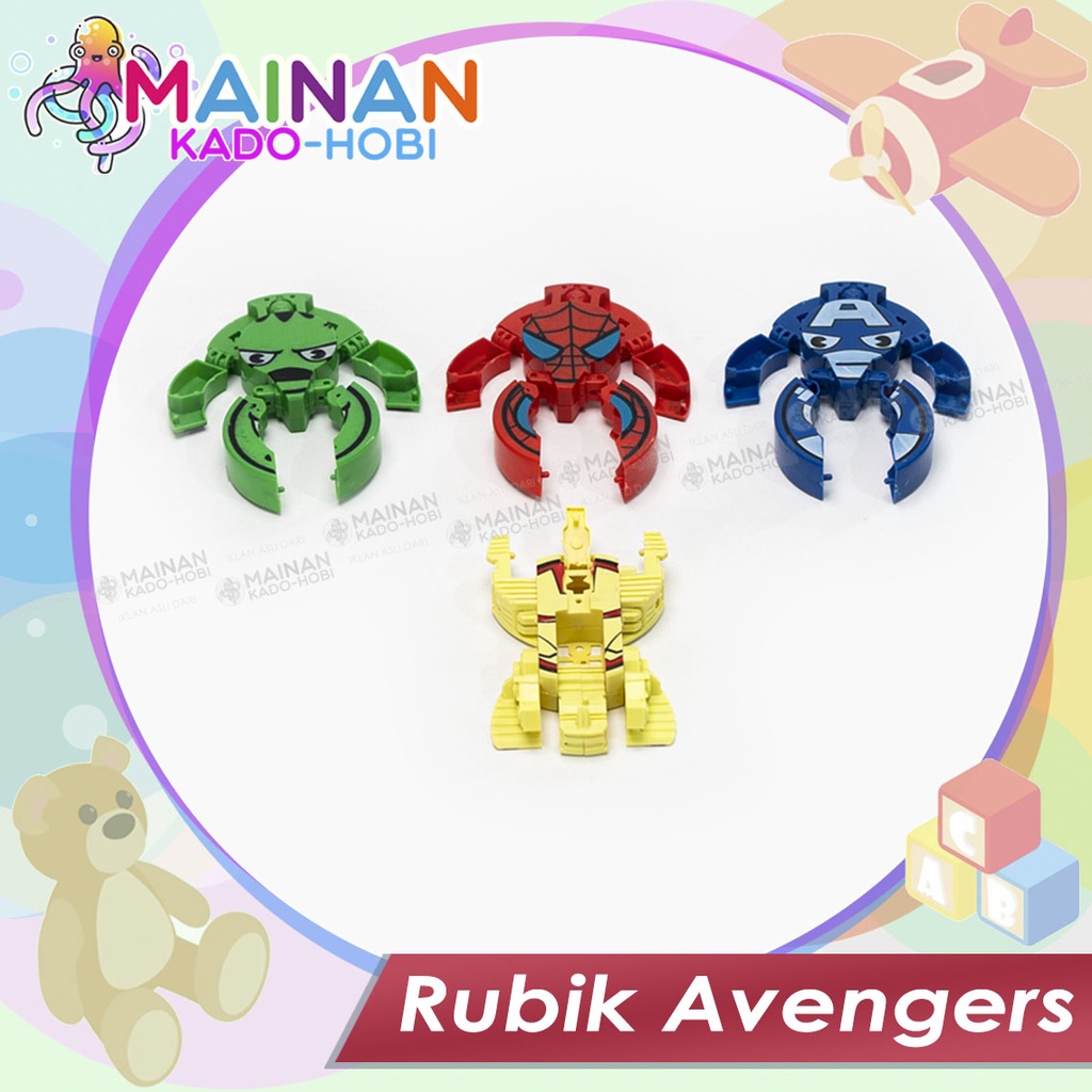 MAINAN HOBI ANAK TRADISIONAL RUBIK TRANSFORM ROBOT KARAKTER KARTUN SUPERHERO