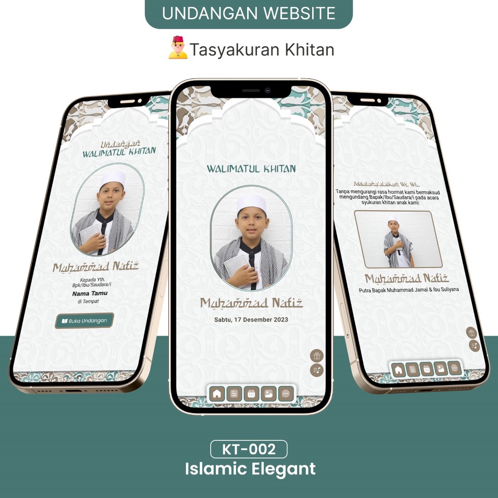 KT-002 | Undangan Website Tasyakuran Khitan Islamic Elegant - Undangan Website Khitan