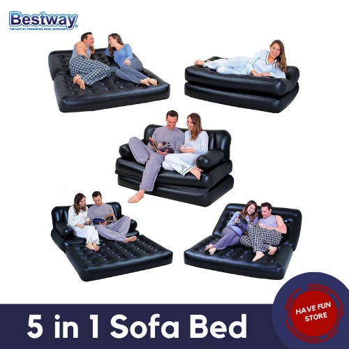 Kursi Sofa Kasur Matras Ranjang Portable Karet Pompa Angin Tiup Lipat Bed Tidur Santai Bestway 5 In 