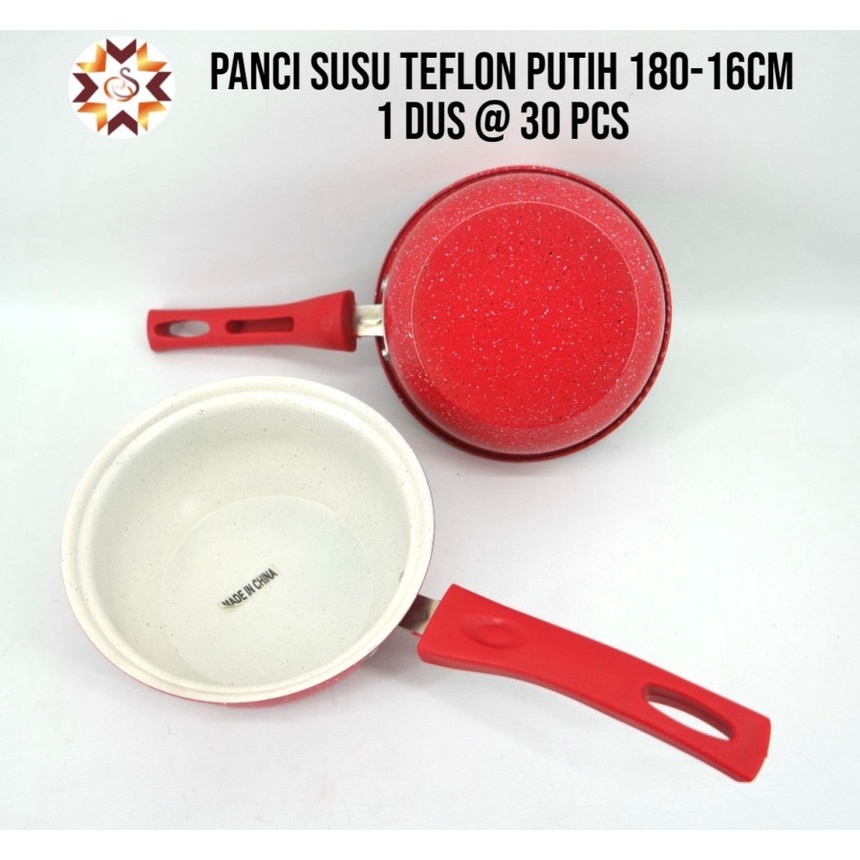 Panci susu teflon keramik putih Milk Pot Ceramic Coated - 180 16cm