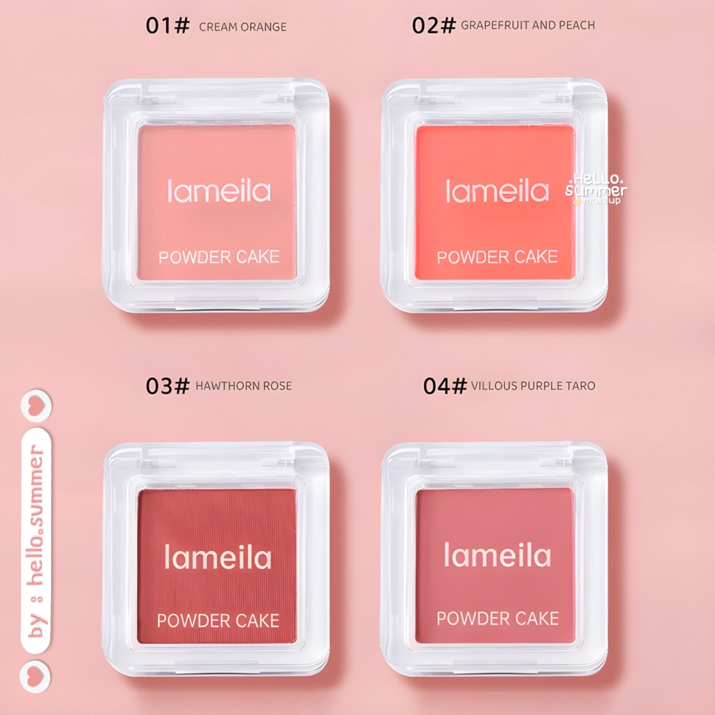 POWDER CAKE Single Color Blush On Blushed Cheeck Peach Matte Finish Korean Make Up 2gr