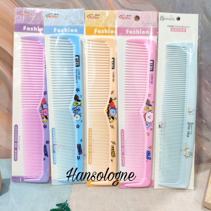 Sisir rambut pria wanita motif bahan tebal