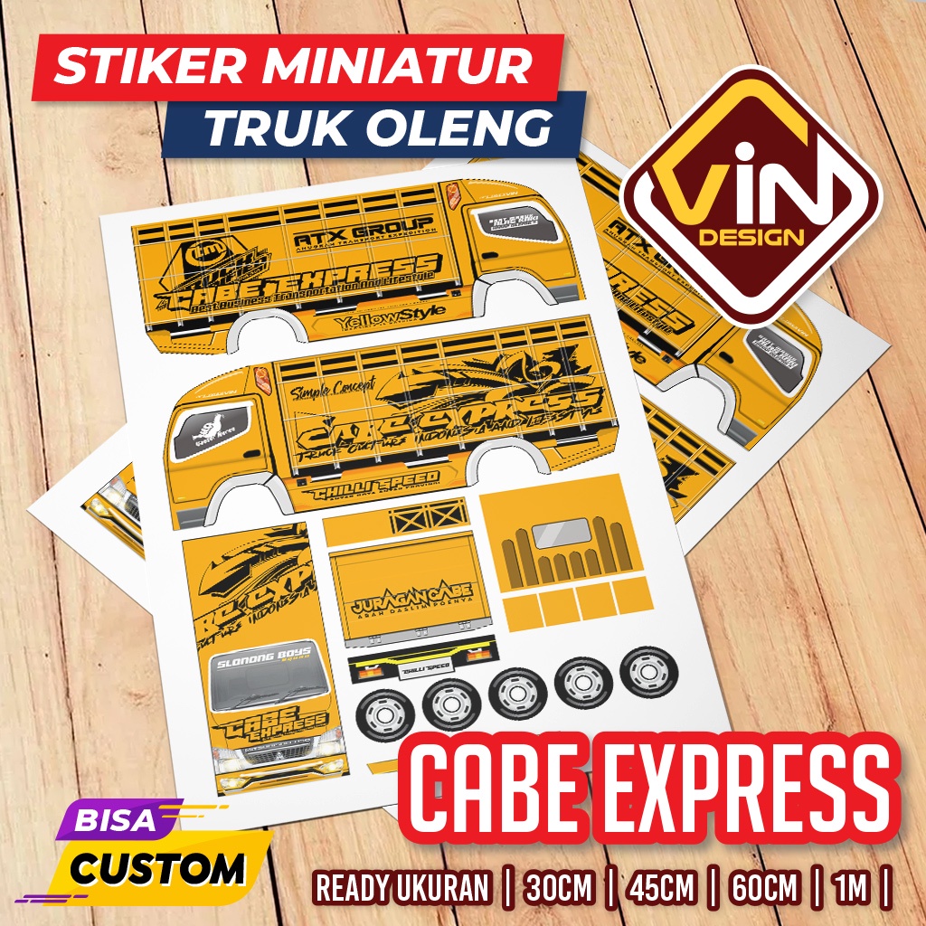 Stiker Miniatur Truk Oleng - CABE EXPRESS