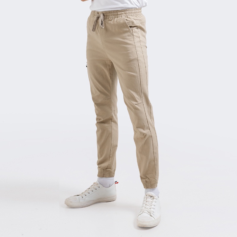3Second Original Celana Jogger Panjang Cotton Katun Long Pants Stretch Pria Cream 031022