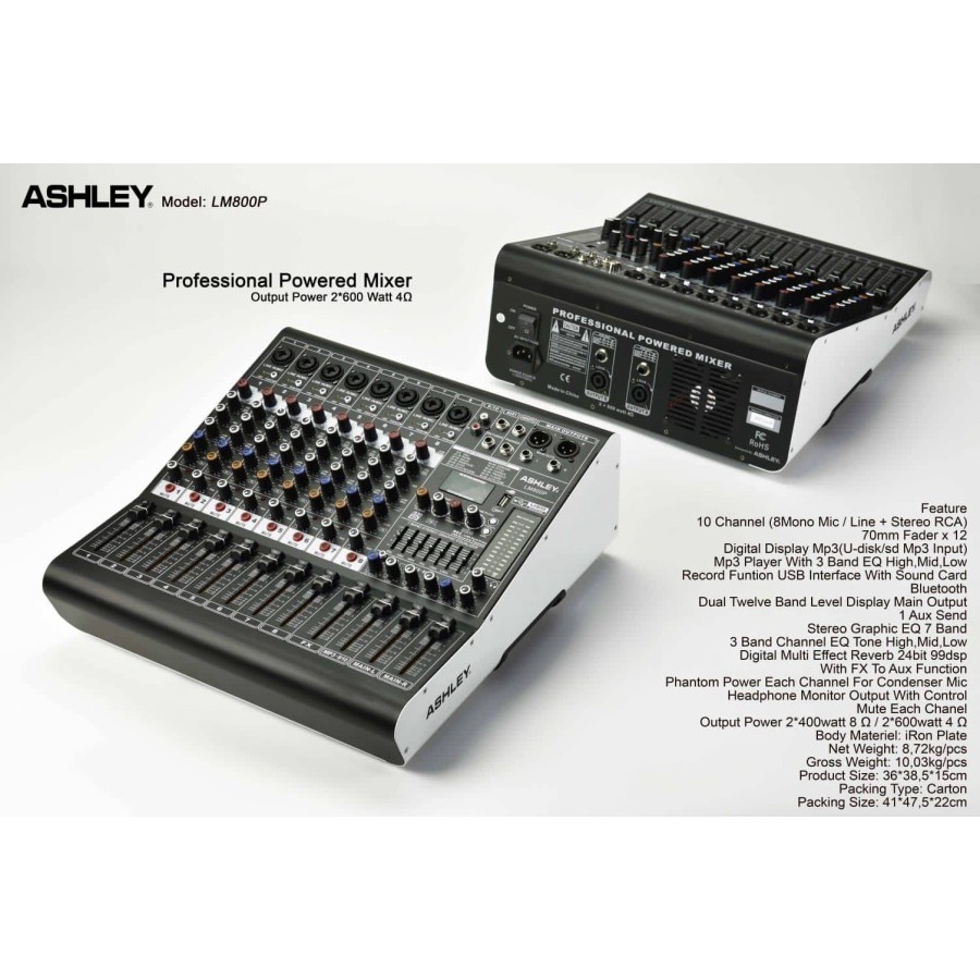 Power mixer Ashley lm800p lm 800p lm800 p lm 800 p original ashley